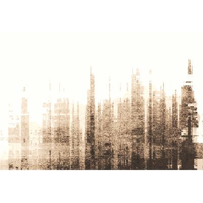Fototapete ARCHITECTS PAPER "Atelier 47 Skyline Artwork 3", bunt (hellbraun, creme, weiß), B:4m L:2,7m, Vlies, Tapeten, Vlies, Wand, Schräge, Decke Image