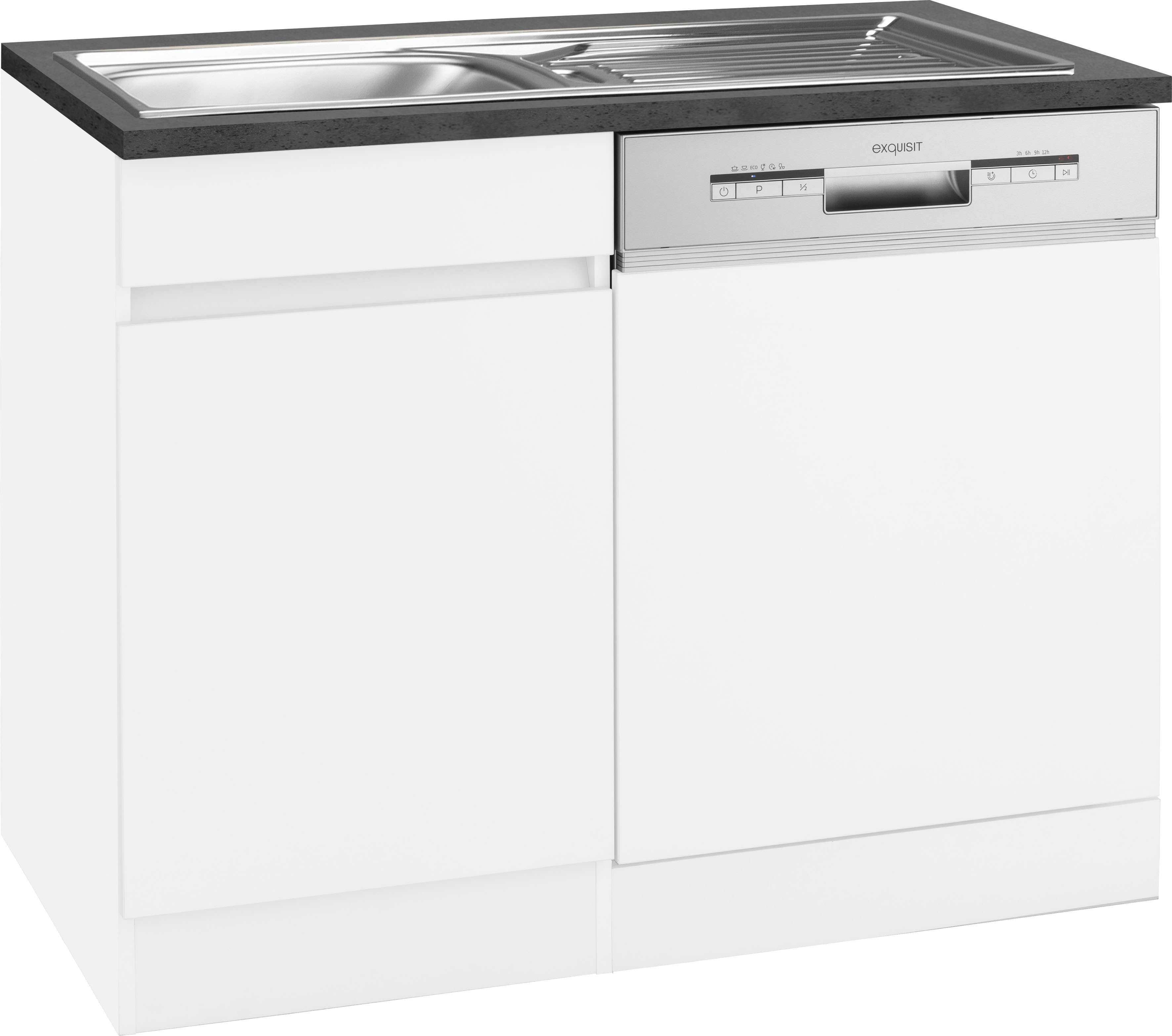 Spülenschrank OPTIFIT "Roth", weiß (weiß, weiß, anthrazit), B:110cm H:88cm T:60cm, Schränke, Breite 110 cm Image