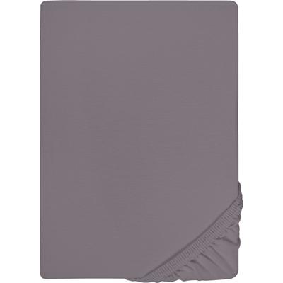 Spannbettlaken BIBERNA "Conny", grau (silbergrau), B:140-160cm L:200-220cm, Jersey-Elasthan, Obermaterial: 95% Baumwolle, 5% Elasthan, Laken, hochwertiges Jersey-Elasthan geeignet für Wasser- und Boxspringbetten Image