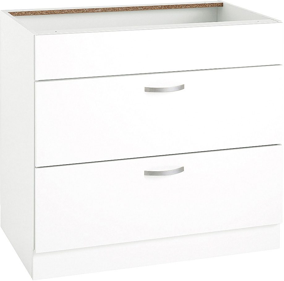 Unterschrank WIHO KÜCHEN "Flexi", weiß (front und korpus: weiß), B:90cm H:82cm T:57cm, Schränke, Unterschrank, Breite 90 cm