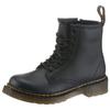 Schnürstiefel DR. MARTENS "8 Eye Boot ROMARIO", Kinder, Gr. 31, schwarz, Leder, unifarben, klassisch, Schuhe, Kinderschuh, Freizeitstiefel mit zusätzlichem Innenreißverschluss