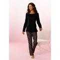 Pyjama VIVANCE DREAMS Gr. 48/50, schwarz (schwarz, pink) Damen Homewear-Sets Pyjamas