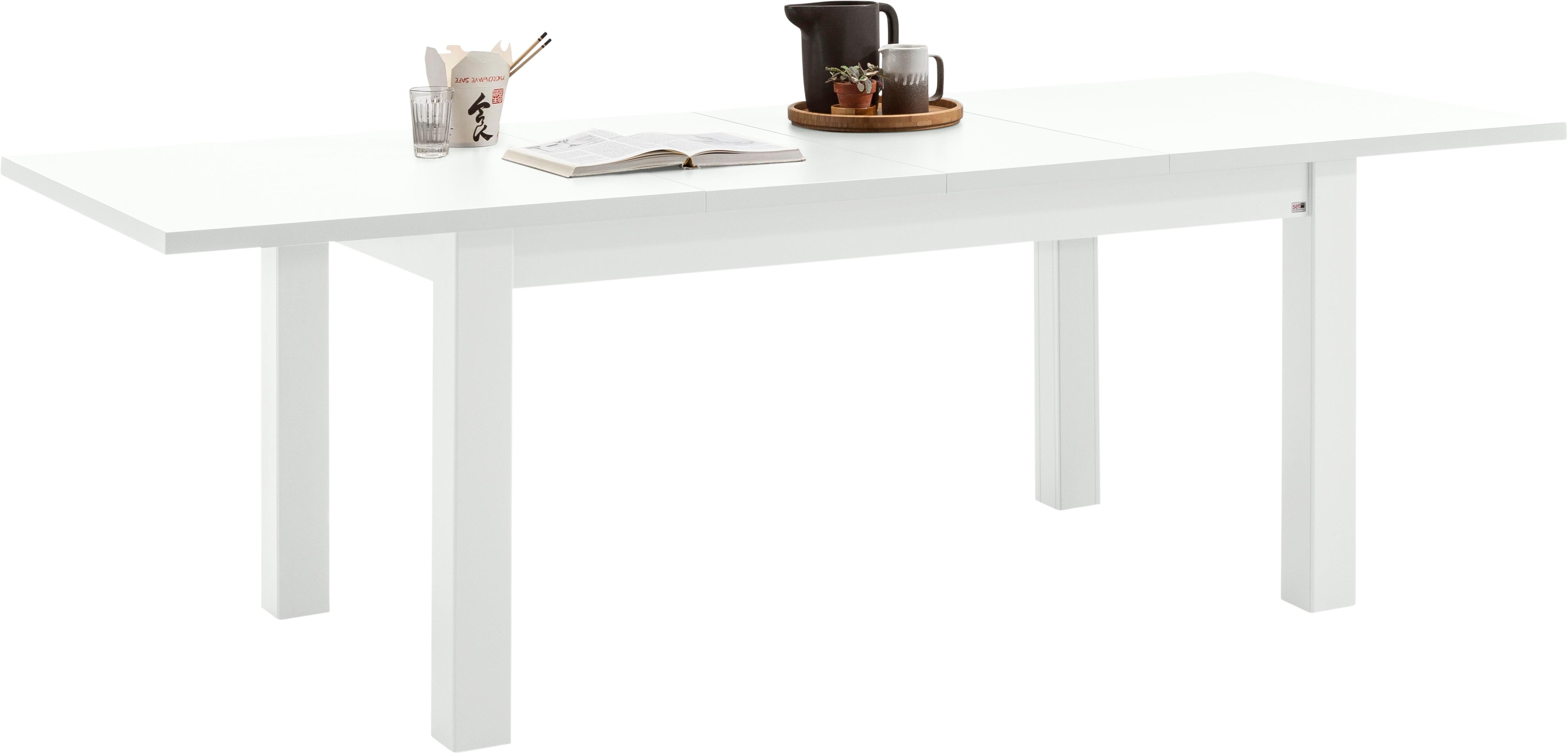 Esstisch "TACOMA", weiß (weiß arctic matt), B:160cm H:76cm T:90cm, SET ONE BY MUSTERRING, Tische, Esstisch Ausziehbarer Esstisch Küchentisch, Typ 268 mit Synchronauszug, Breite 160 cm