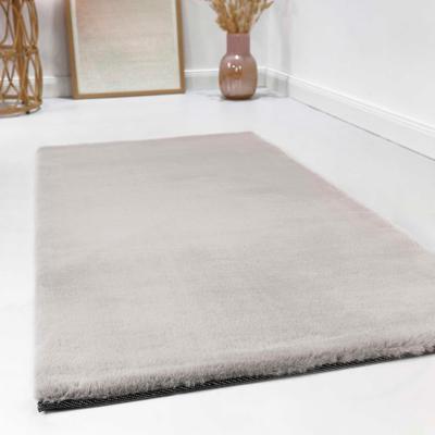 Hochflor-Teppich ESPRIT "Alice ESP-4377, Kunstfell" Gr. 5, beige (greige), B:200cm H:25mm L:200cm, Kunstfaser, Teppiche, Kaninchenfell-Haptik, besonders weich und dicht, für alle Räume Image