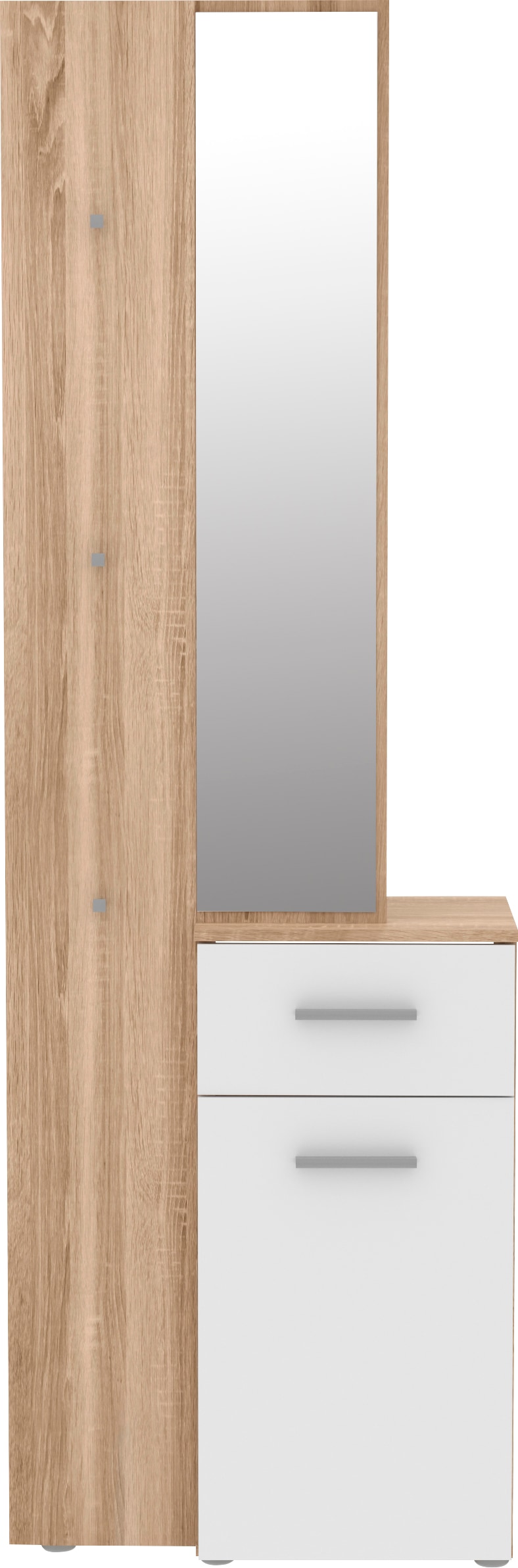 Garderobenschrank FORTE "Lothal", weiß (sonoma eiche, weiß), B:64,2cm H:196cm T:34,1cm, Schränke, Garderobenschrank, Breite 64,2 cm