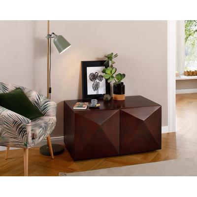 Couchtisch HOME AFFAIRE "Diamond", orange (mango), B:90cm H:48cm T:56cm, Tische, aus massivem Mangoholz mit 3D-Optik auf den Außenseiten, Breite 90 cm Image