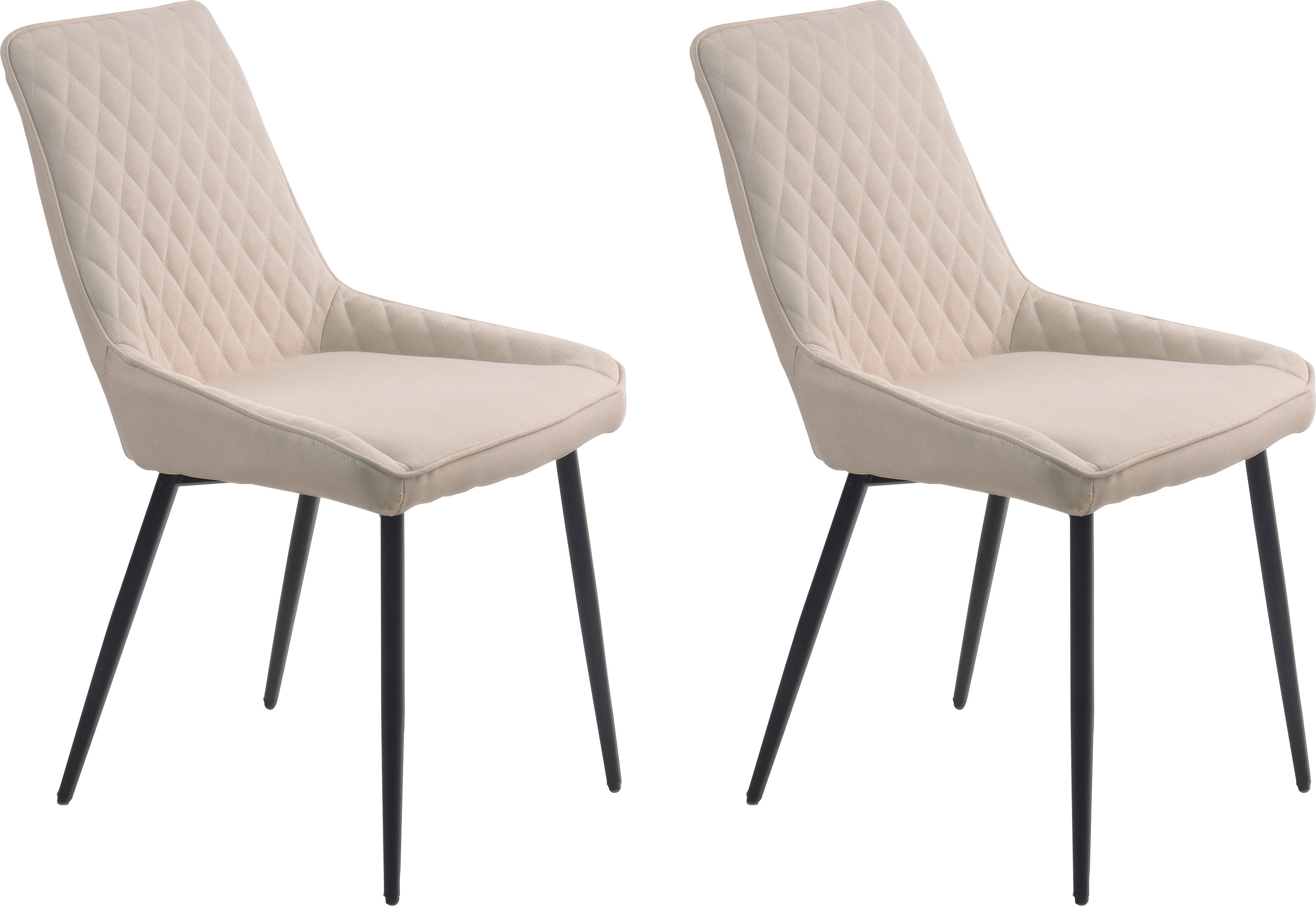 Polsterstuhl INOSIGN, beige (beige, schwarz), B:52cm H:86cm T:56cm, Stühle, Polsterstuhl