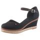 Spangenpumps TOMMY HILFIGER "BASIC CLOSED TOE MID WEDGE" Gr. 41, schwarz Damen Schuhe Riemchenpumps