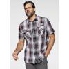 Kurzarmhemd MAN'S WORLD, Herren, Gr. M (39/40), N-Gr, rot (rot, schwarz, weiß), Obermaterial: 100% Baumwolle, kariert, casual, bequem, Kurzarm, Hemden, mit zwei Brusttaschen, Topseller