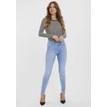 Skinny-fit-Jeans VERO MODA "VMLUX MR SLIM JEANS RI371" Gr. M, Länge 30, blau (light blue denim) Damen Jeans 5-Pocket-Jeans Röhrenjeans