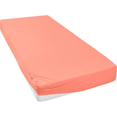 Spannbettlaken "Mila in Gr. 90x200, 140x200 oder 180x200 cm", orange (koralle), B:140-160cm L:200-220cm, Jersey-Elasthan, Obermaterial: 97% Baumwolle, 3% Elasthan, GUIDO MARIA KRETSCHMER HOME & LIVING, Laken, Baumwolle, Matratzen bis 30 cm Höhe,... Image