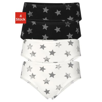 Slip VIVANCE, Kinder, Gr. 158/164, schwarz (schwarz, creme), Jersey, Obermaterial: 95% Baumwolle, 5% Elasthan, gemustert, körpernah, Unterhosen Slip, mit Sternendruck Image