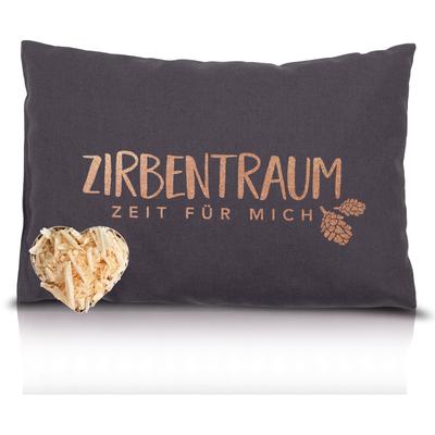 Zirbenkissen HERBALIND "Zirbentraum in Anthrazit/Roségold 30x20 mit Reißverschluss - Gefüllt", grau (goldfarben, anthrazit), B:30cm H:7cm L:20cm, Baumwolle, Funktionskissen, mit hochwertigen Zirbenholzflocken 100% Baumwolle - Made in Germany