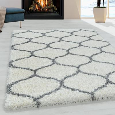 Hochflor-Teppich AYYILDIZ TEPPICHE "SALSA 3201", beige (cream), B:240cm H:50mm L:340cm, Polypropylen (PP), Teppiche, auch in rund, Pflegeleicht / Strapazierfähig / Shaggy/ Wohnzimmer Image