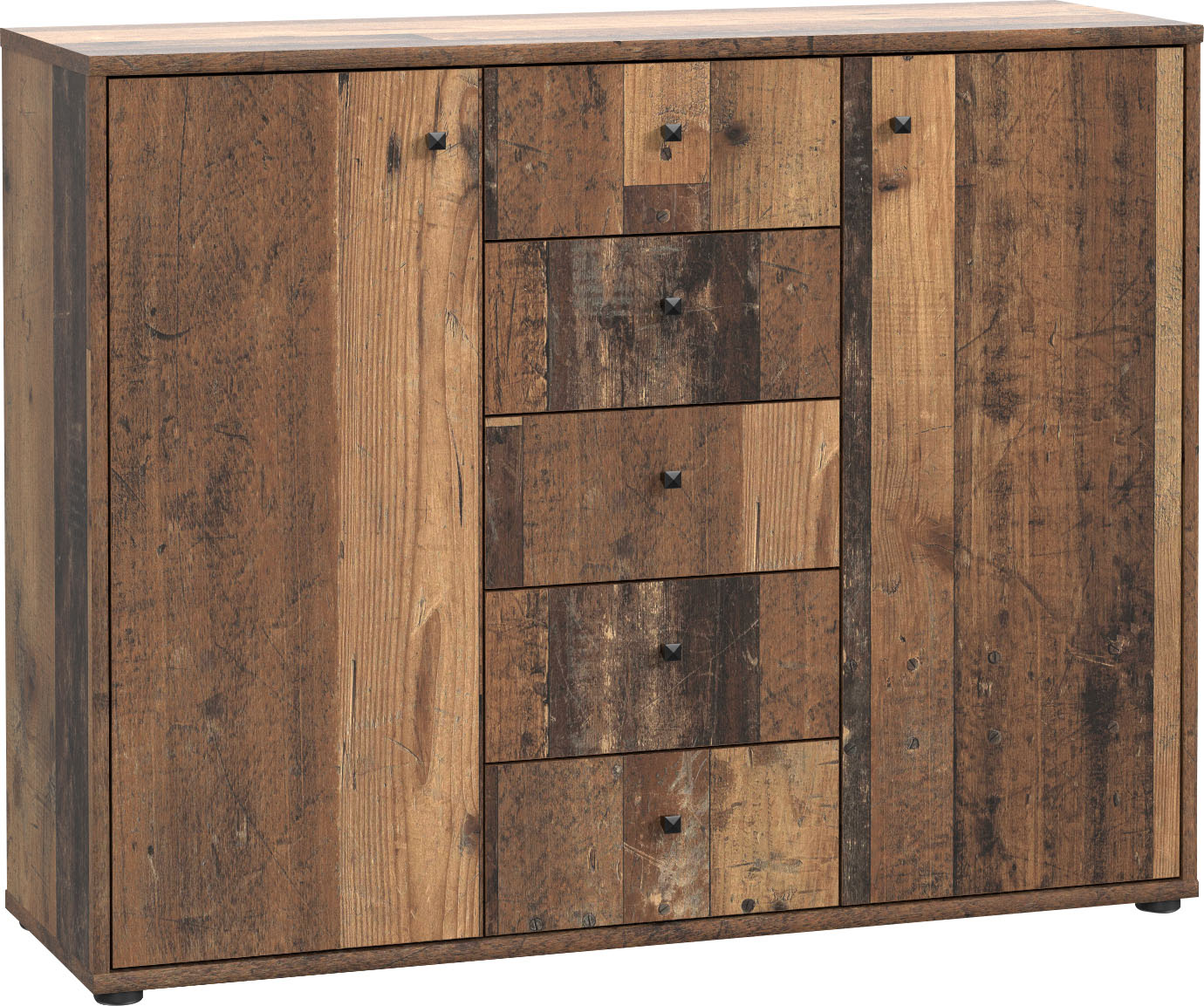 Kommode FORTE "Tempra", braun (old wood vintage), B:108,8cm H:85,5cm T:34,8cm, Dekorfolie, FSC-zertifizierter Holzwerkstoff, Sideboards, Kommode, Breite 108,8 cm