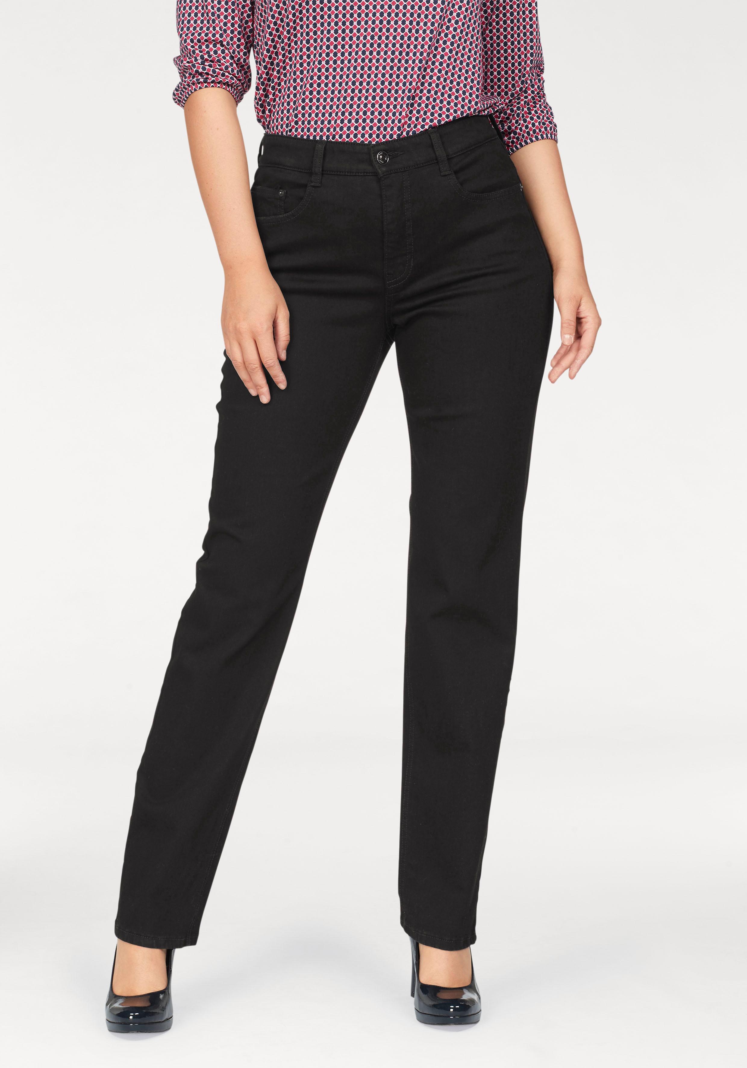 Bequeme Jeans MAC "Stella", Damen, Gr. 36, Länge 32, schwarz (schwarz, schwarz), Denim/Jeans, Obermaterial: 97% Baumwolle, 3% Elasthan, unifarben, comfort fit knöchellang, Jeans, Gerader Beinverlauf