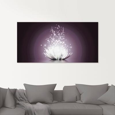 Glasbild ARTLAND "Magie der Lotus-Blume", lila (farbe bild(er): lila), B:20cm H:20cm, Bilder, in verschiedenen Größen Image