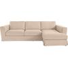 Ecksofa TIMBERS "Vintage L-Form", beige (sand), B:284cm H:83cm T:165cm, 100%PES, Sofas, Ecksofa, 3-Sitzer Polsterecke im Landhausstil, mit abnehmbarer Husse