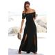 Maxikleid LASCANA Gr. 40, N-Gr, schwarz Damen Kleider Strandkleider