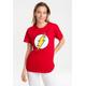 T-Shirt LOGOSHIRT "DC Comics - Flash Logo" Gr. XS, rot Damen Shirts Print mit lizenziertem