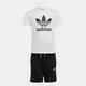 T-Shirt & Shorts ADIDAS ORIGINALS "ADICOLOR SHORTS UND SET" Gr. 104, schwarz-weiß (white, black) Kinder KOB Set-Artikel