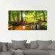Glasbild ARTLAND "Wald mit Bach" Bilder Gr. B/H: 125 cm x 50 cm, Wald, 1 St., grün Glasbilder