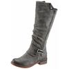 Winterstiefel RIEKER, Damen, Gr. 39, Varioschaft, grau, Nubuklederimitat, used, klassisch, Schuhe Bikerstiefel Damenschuh Stiefel Winterstiefel, Langschaftstiefel, Warmfutter, mit Rieker TEX Membran