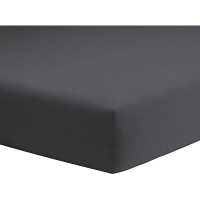 Spannbettlaken SCHLAFGUT "Mako-Jersey aus 100% Baumwolle, Bettlaken", grau (titan), B:90-100cm L:190-200cm, Mako-Jersey, Obermaterial: 100% Baumwolle, Laken, für Matratzen bis 20 cm Höhe, in 90x200, 140x200 oder 180x200 cm Image