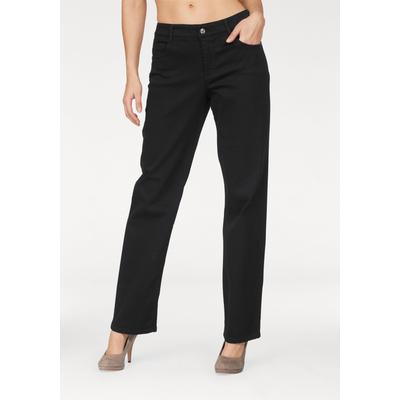 Bequeme Jeans MAC "Gracia", Damen, Gr. 42, Länge 30, schwarz (schwarz, schwarz), Denim/Jeans, Obermaterial: 97% Baumwolle, 2% Elasthan, 1% sonstige Fasern, unifarben, feminin, comfort fit knöchellang, Jeans, Passform feminine fit Image