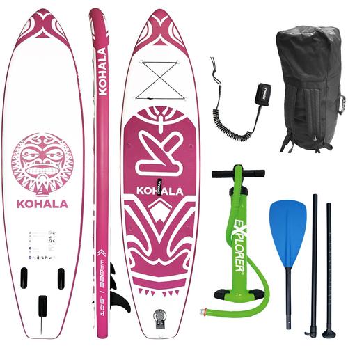 „Inflatable SUP-Board KOHALA „“Kohala““ Wassersportboards Gr. 320x81x15cm 320 cm, pink (weiß, pink) Stand Up Paddle“