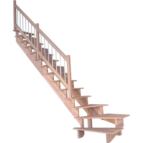 STARWOOD Systemtreppe Treppen 14 links gewendelt Gr. 1/4 links gewendelt, braun (buche) Treppen