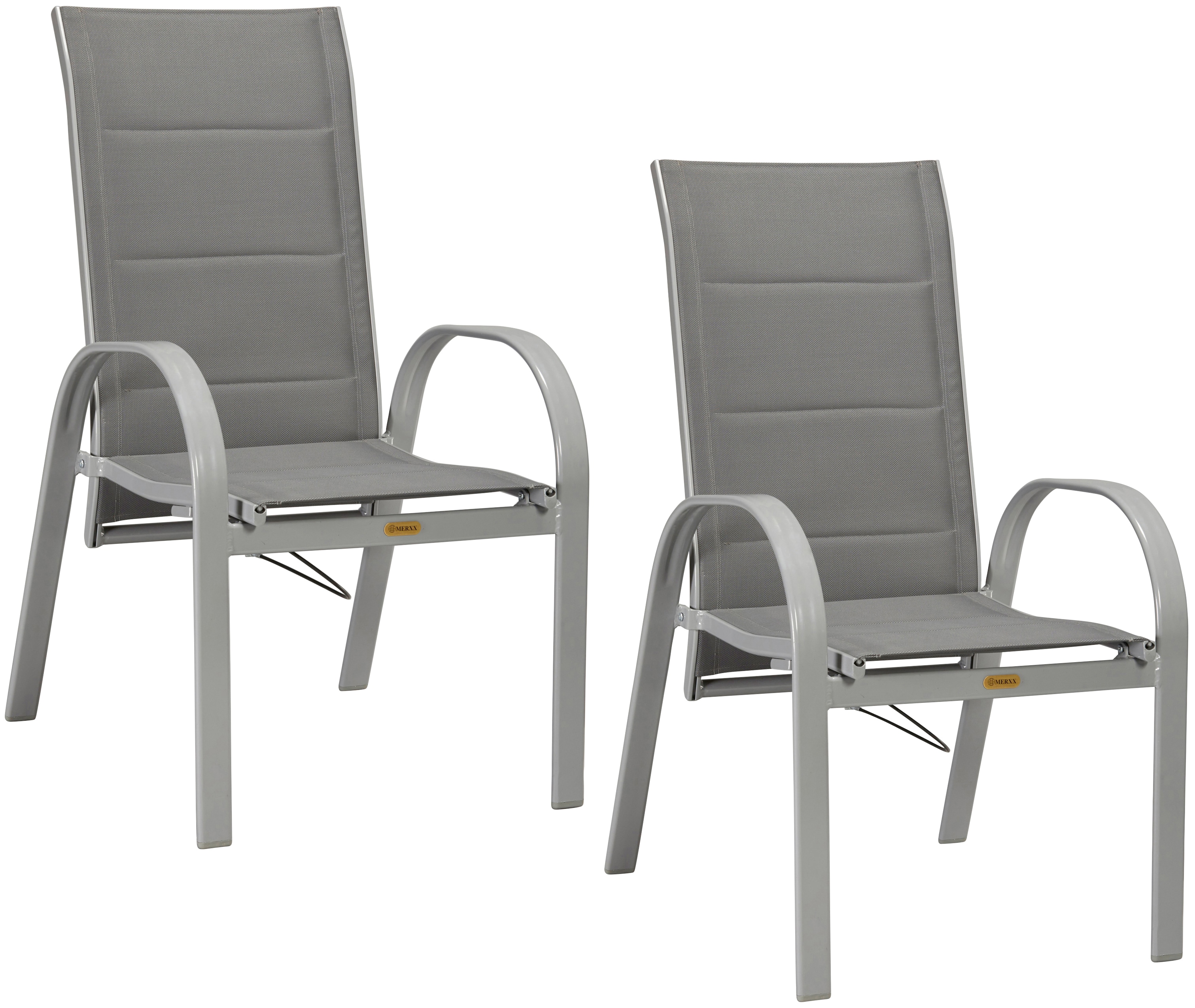 Gartensessel MERXX "Amalfi Deluxe Gasdruckfeder", grau, B:59cm H:107cm T:69cm, Obermaterial: 100% Polyester, Sessel, 2er Set, Alu/Textil, verstellbar Image
