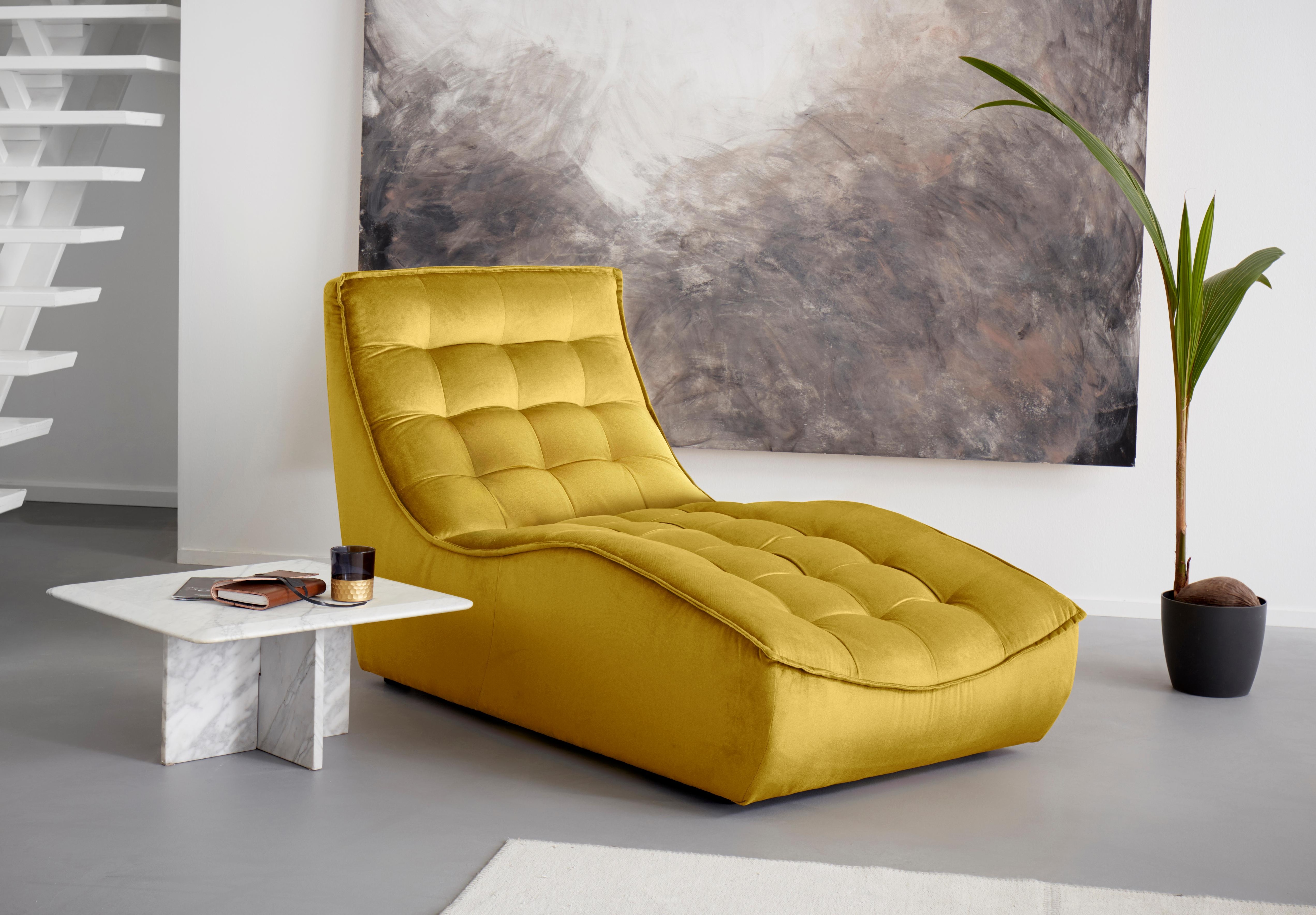 Chaiselongue CALIA ITALIA "Banjo, Designsofa, erstklassiger Sitzkomfort, als Einzelelement", gelb (giallo), B:81cm H:88cm T:156cm, Sofas, Chaiselongue, oder als Modulsofa mit den passenden Erweiterungselementen stellbar