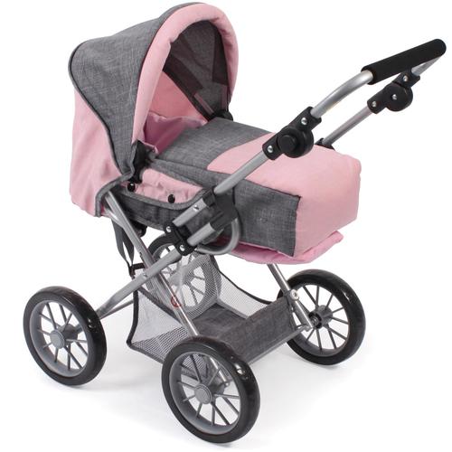 Kombi-Puppenwagen CHIC2000 ""Leni, Grau-Rosa"" Puppenwagen bunt (grau/rosa) Kinder mit herausnehmbarer Tragetrasche