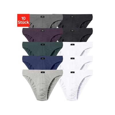Slip H.I.S "Herren Minislip", Herren, Gr. 6 (L), bunt (weiß, grau, meliert, blau, blau, grün, aubergine, anthrazit, schwarz), Jersey, Obermaterial: 95% Baumwolle, 5% Elasthan, unifarben, körpernah, Unterhosen, in Baumwoll-Mix Image