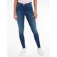 Skinny-fit-Jeans TOMMY JEANS "NORA MR SKNY" Gr. 34, Länge 34, blau (new niceville mid blue art.:) Damen Jeans Röhrenjeans