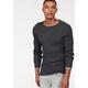 Rundhalspullover BRUNO BANANI Gr. M (48/50), grau (anthrazit, meliert) Herren Pullover Rundhalspullover