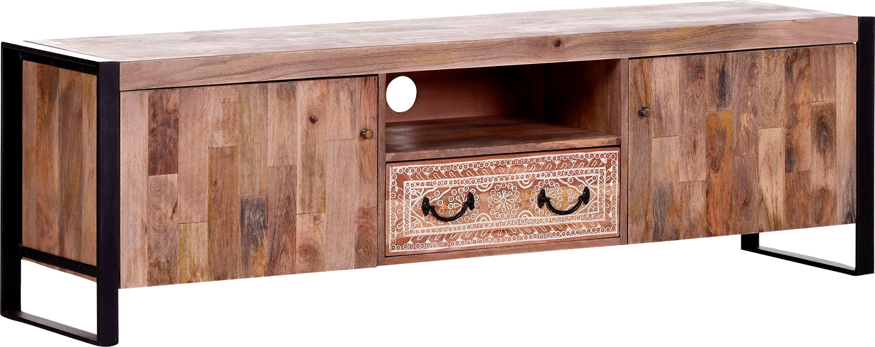 Lowboard GUTMANN FACTORY "Clint", beige (natur), B:165cm H:50cm T:42cm, Massivholz, Sideboards, Kommode, Breite 165 cm Image