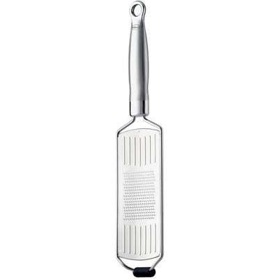 Küchenreibe RÖSLE, silber (edelstahlfarben), B:7,8cm L:35,5cm T:1,5cm, Edelstahl 18/10, Küchenreiben, Feinreibe für Parmesan, Gewürze und Zitrone, mit ergonomischem Griff Image