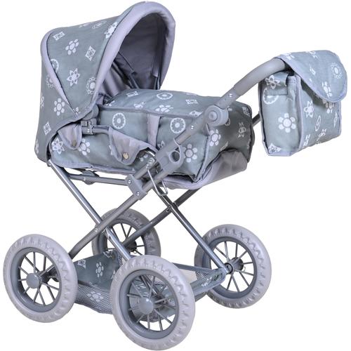 „Kombi-Puppenwagen KNORRTOYS „“Ruby – Royal Grey““ Puppenwagen grau (royal grey) Kinder Puppenwagen -trage mit Wickeltasche“