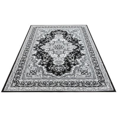 Teppich MY HOME "Oriental, Made in Belgium" Gr. 4, grau, B:160cm H:7mm L:230cm, Kunstfaser, Teppiche, Orient-Optik, mit Bordüre, Teppich, Kurzflor, Weich, Kundenliebling Image