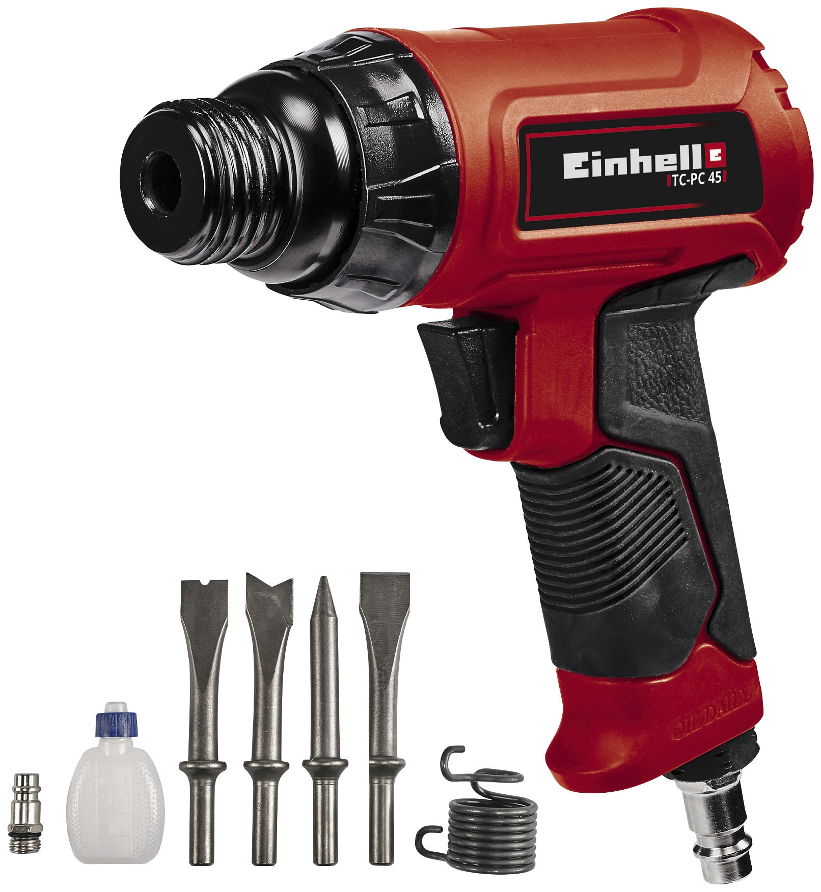 Druckluft-Meißelhammer EINHELL "TC-PC 45", rot (rot, schwarz), B:18,5cm H:5,5cm L:15,5cm, Abbruchhammer