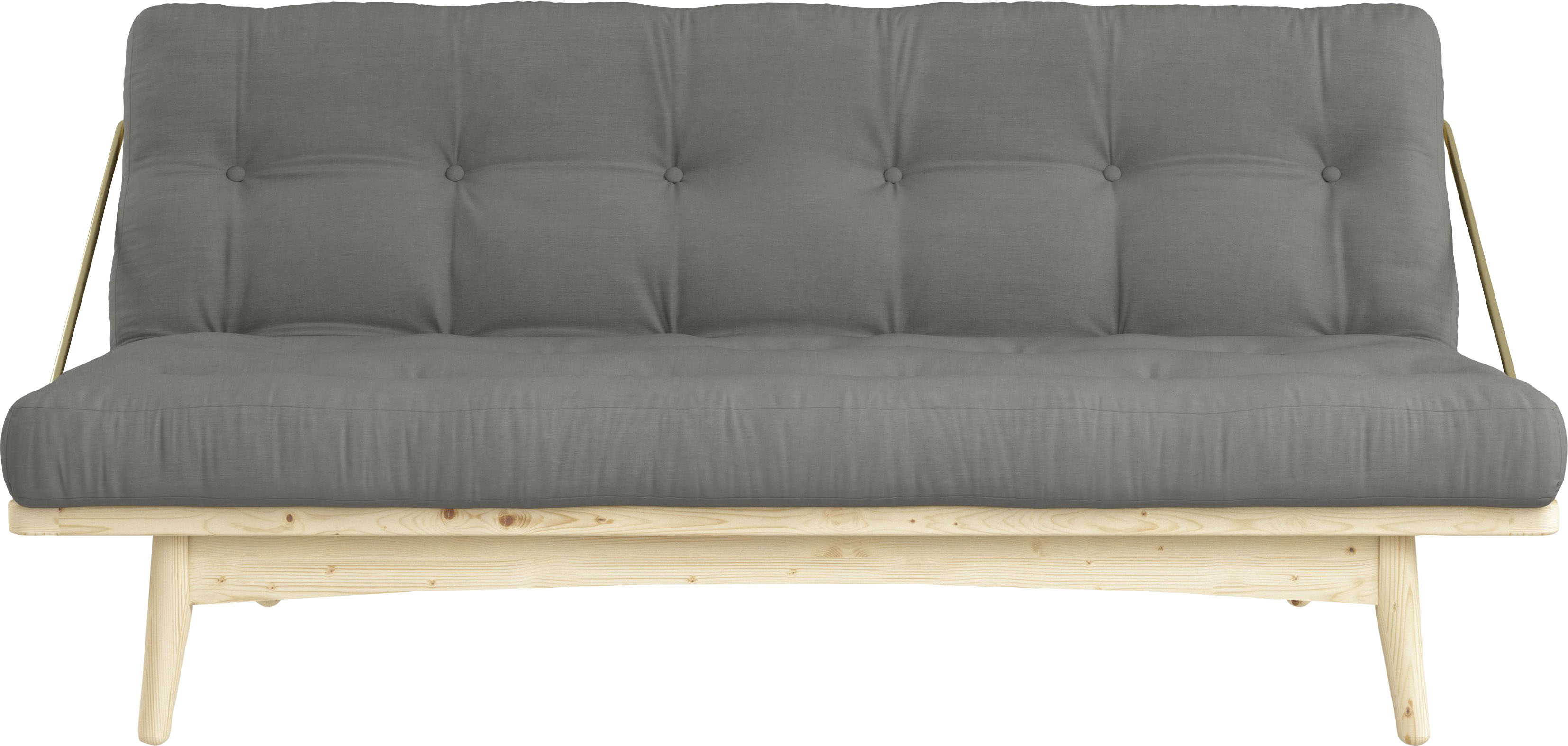 Schlafsofa KARUP DESIGN "Folk", grau, B:190cm H:90cm T:130cm, 80% Baumwolle + 20% polyester, Sofas, aus massiven Kiefernholz, inkl. Futonmatratze