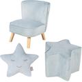 Kindersitzgruppe ROBA "Lil Sofa" Sitzmöbel-Sets Gr. Samt, blau (hellblau, sky) Kinder Sitzgruppen