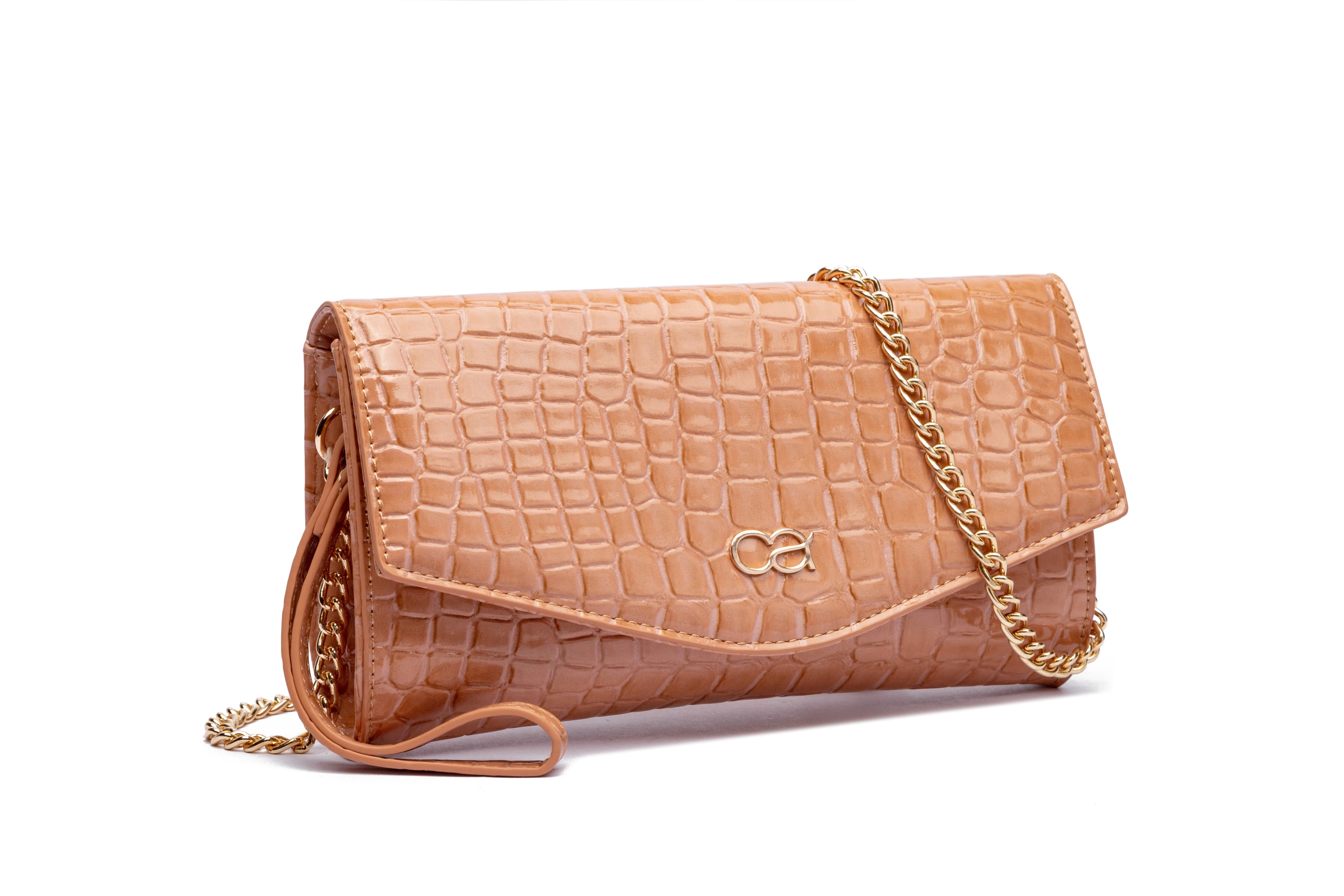 Umhängetasche "Elegant", Damen, Gr. B/H/T: 24cm x 13cm x 5cm onesize, orange, Lederimitat, COLLEZIONE ALESSANDRO, Taschen Umhängetasche, Lackmaterial