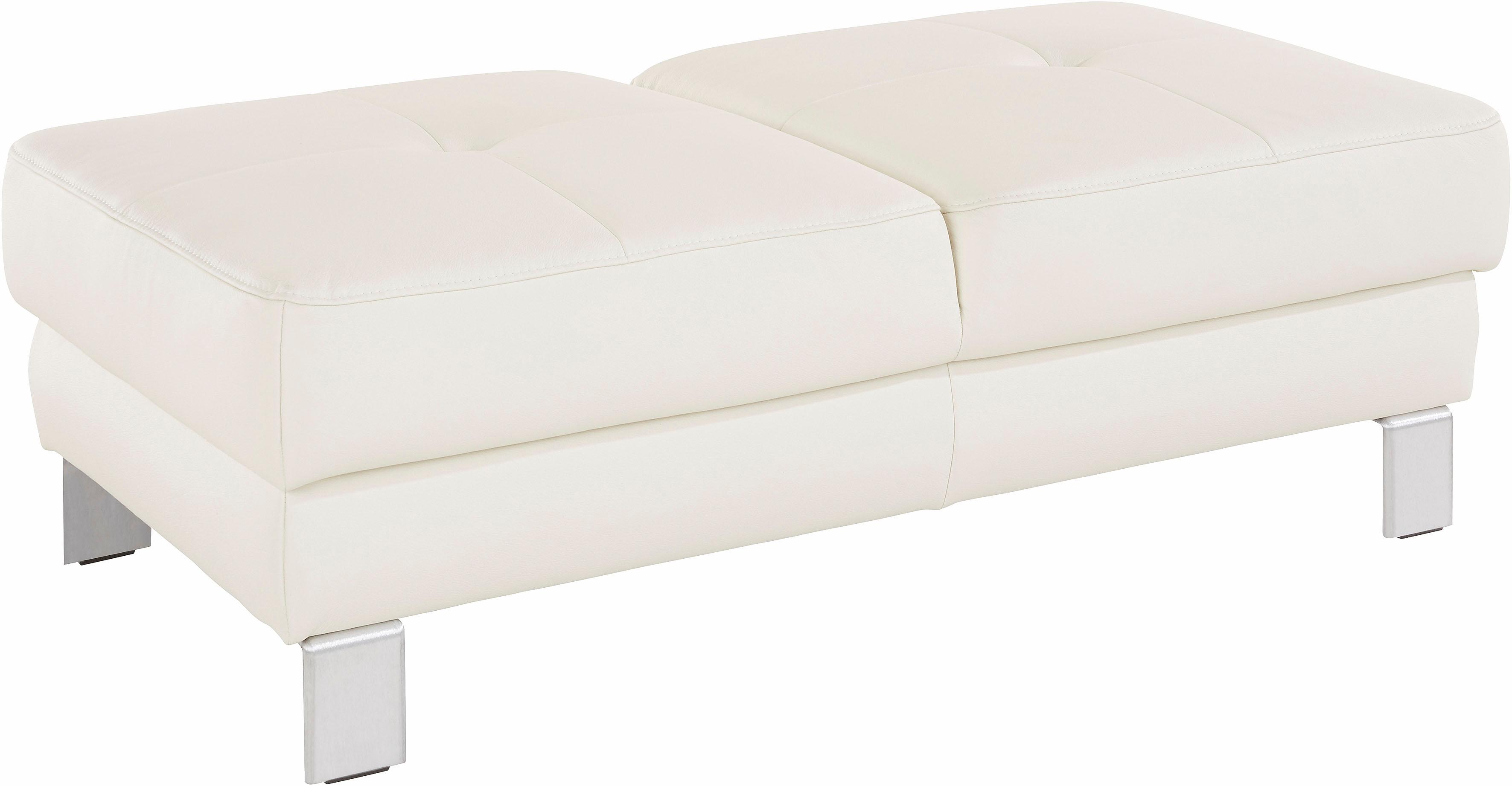 Hocker EXXPO - SOFA FASHION "Mantua 2 Bankhocker, tolle Verarbeitungsdetails, modern und elegant", weiß (altweiß), B:140cm H:44cm T:67cm, NaturLEDER (echtes Rindsleder) in Sitz und Rücken. Korpus in passendem Kunstleder SOFTLUX bezogen;NaturLEDER... Image