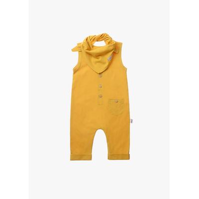 Strampler LILIPUT, Baby, Gr. 80, EURO-Größen, gelb, 100% Baumwolle, casual, kurz, ohne Ärmel, Overalls, mit aufgesetzter Tasche