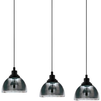 EGLO Hängeleuchte "BELESER", schwarz (schwarz, transparent), B:90,5cm, Lampen, schwarz / L90,5 x H110 x B20,5 cm / aus Stahl - Pendellampe Image