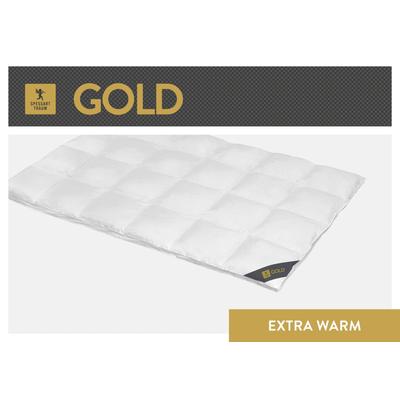 Gänsedaunenbettdecke SPESSARTTRAUM "Gold", weiß, B:200cm L:220cm, Bezug: 100% Baumwolle. Füllung: 100% Gänsedaunen, Bettdecken, hergestellt in Deutschland, allergikerfreundlich Image