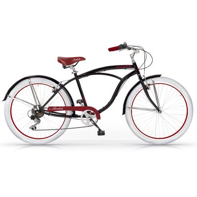 Cruiser MBM "Honolulu Man, Mod. 125", schwarz (schwarz, rot), Fahrräder, 47cm, 26 Zoll (66,04cm), für Herren, Kettenschaltung